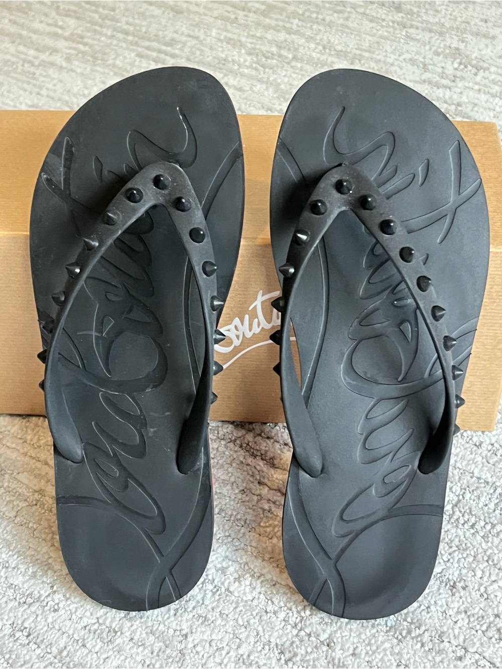 Christian Louboutin Black Women's Sandal Flip Flops - Picture 3 of 5